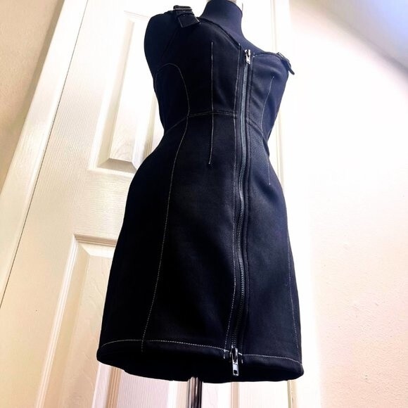 Honey Punch Black Zip-Front Bodycon Dress - Picture 8 of 16
